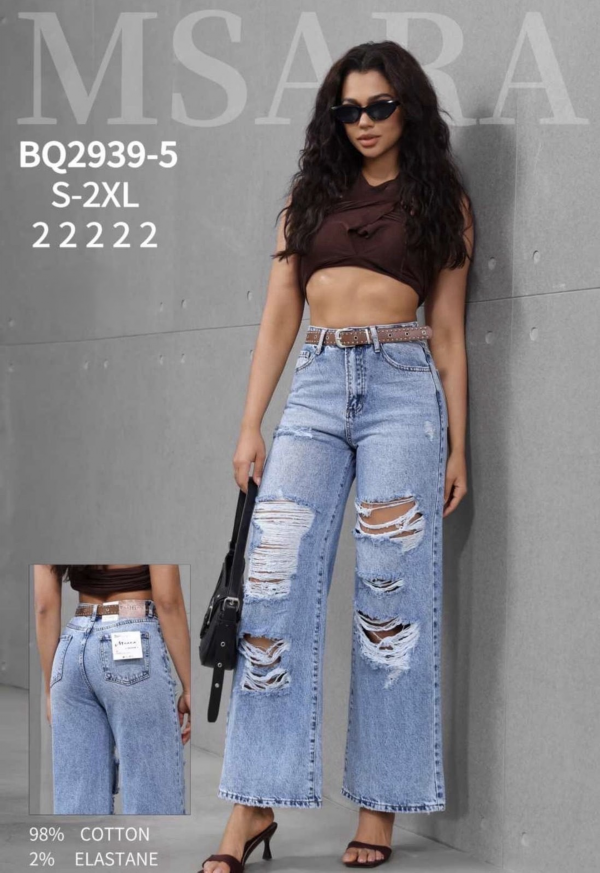 Spodnie damskie jeans Roz S-2XL, 1 Kolor .Paczka 10 szt